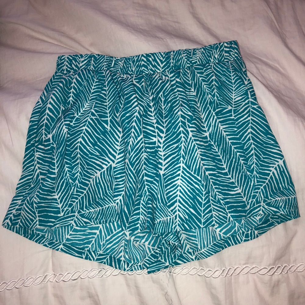 Chart Topping Teal Print Shorts